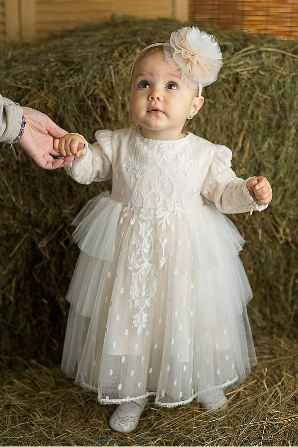 Sunshine - Ivory Calais-Caudry Lace Dress for Babies and Girls