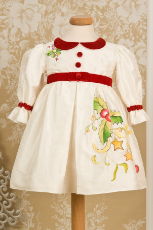 Christmas Carol Hand painted Dress