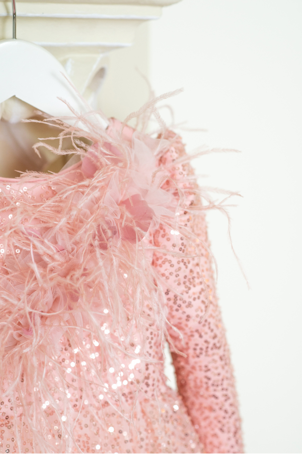 Pretty Pink Dress — bows & sequins