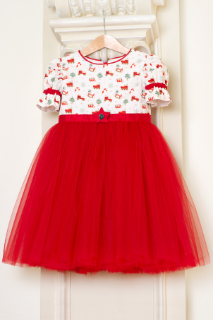 Christmas Starstruck - Red tutu dress with stars