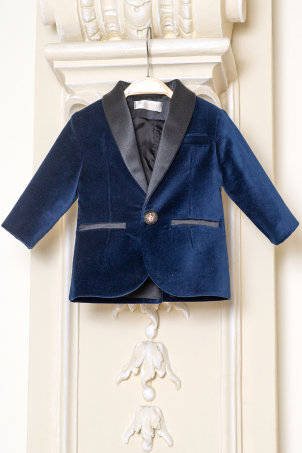 Alexander -  Elegant dark blue velvet jacket