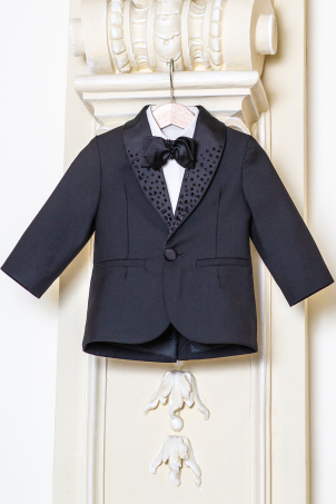 Sparkling day - Extravagant boy jacket with black rhinestones